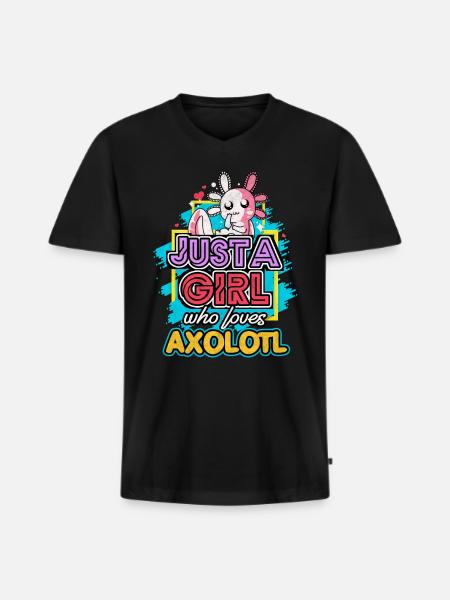 Axolotl - T-shirt encolure en V Premium bio Homme - noir