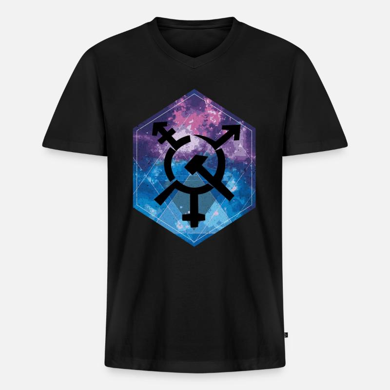 Kommunismus - Männer Premium Bio T-Shirt mit V-Ausschnitt - Schwarz