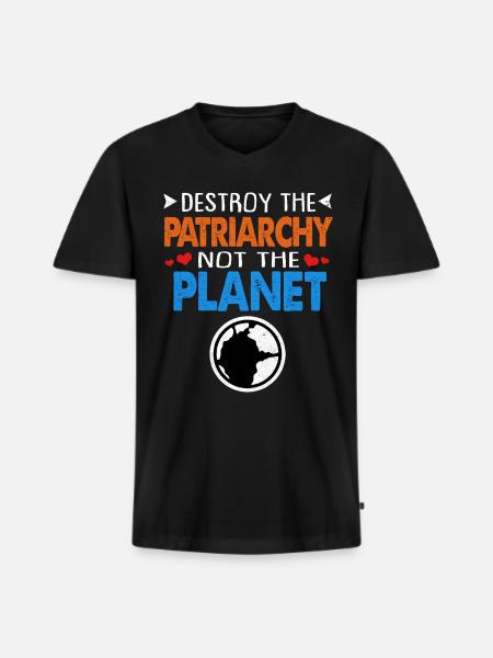 Earth Day - Men's Premium Organic T-shirt with V-neck - black