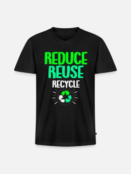 Earth Day - Men's Premium Organic T-shirt with V-neck - black