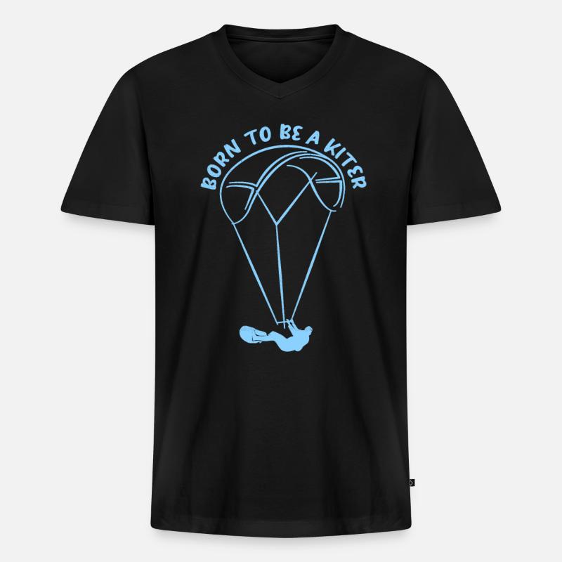 Kiteboard - Männer Premium Bio T-Shirt mit V-Ausschnitt - Schwarz