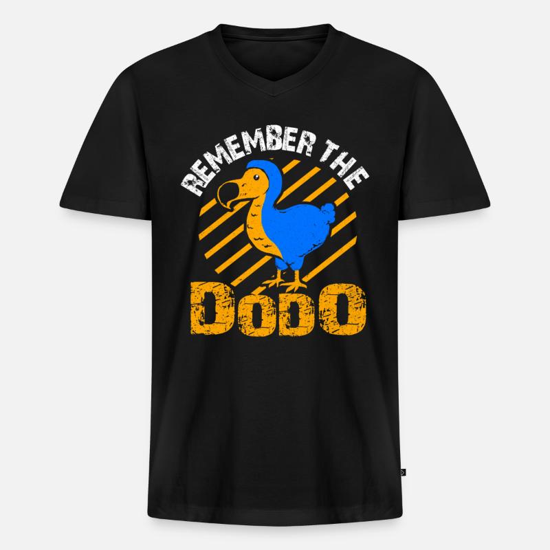Dodo - Männer Premium Bio T-Shirt mit V-Ausschnitt - Schwarz
