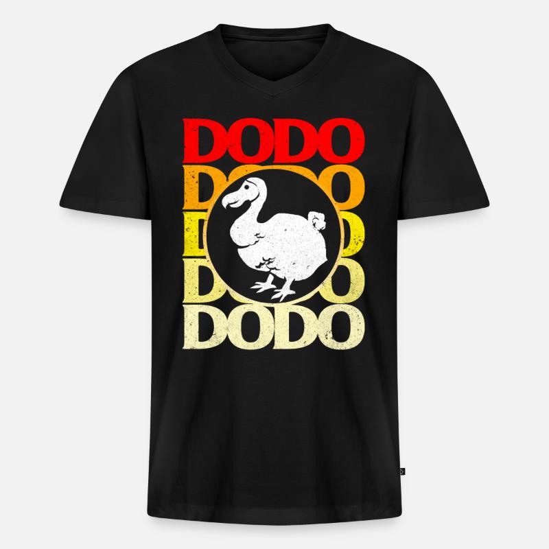 Dodo - Männer Premium Bio T-Shirt mit V-Ausschnitt - Schwarz