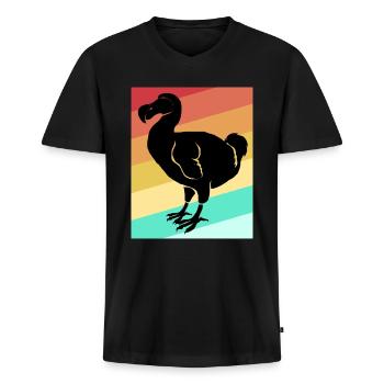 Dodo Geschenk Vogel Urzeit Fossil Archäologie Geek - Männer Premium Bio T-Shirt mit V-Ausschnitt - Schwarz - Vorne - Nico (187cm)