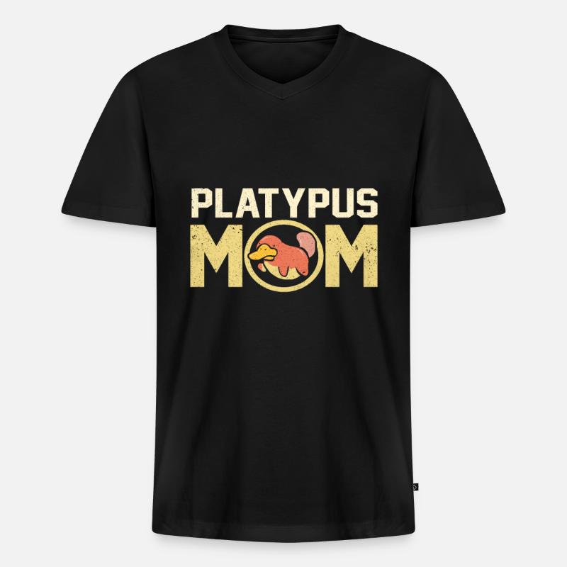 Schnabeltier - Männer Premium Bio T-Shirt mit V-Ausschnitt - Schwarz
