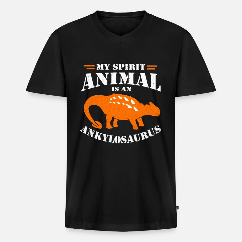 Ankylosaurus - Männer Premium Bio T-Shirt mit V-Ausschnitt - Schwarz
