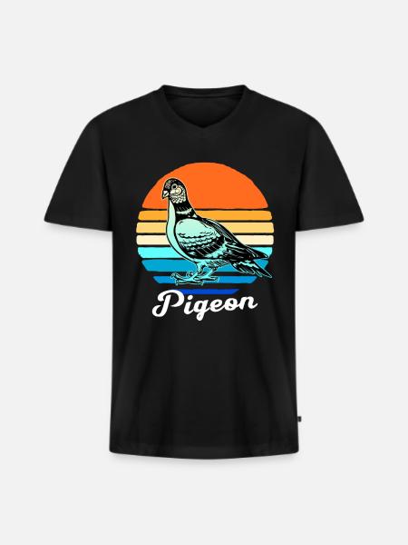 Due racing due smartere brevdue skildpaddedue - Premium økologisk T-shirt med V-hals til mænd - sort