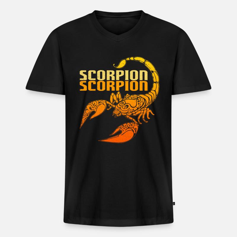 Skorpion - Männer Premium Bio T-Shirt mit V-Ausschnitt - Schwarz