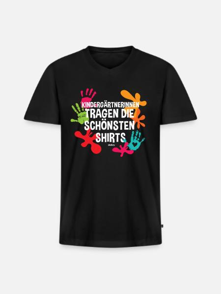 Kindergärtnerin Kindergarten Pädagogen - Männer Premium Bio T-Shirt mit V-Ausschnitt - Schwarz