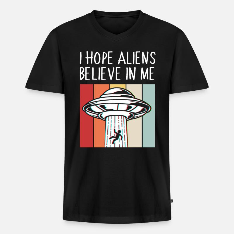 Alien - Männer Premium Bio T-Shirt mit V-Ausschnitt - Schwarz