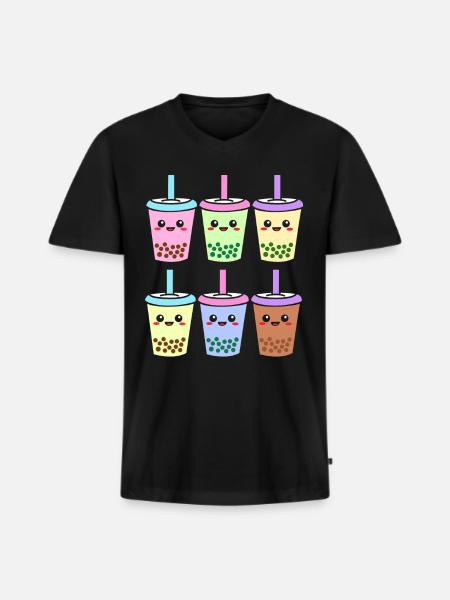 Bubble Tee Boba Tea - Men's Premium Organic T-shirt with V-neck - black