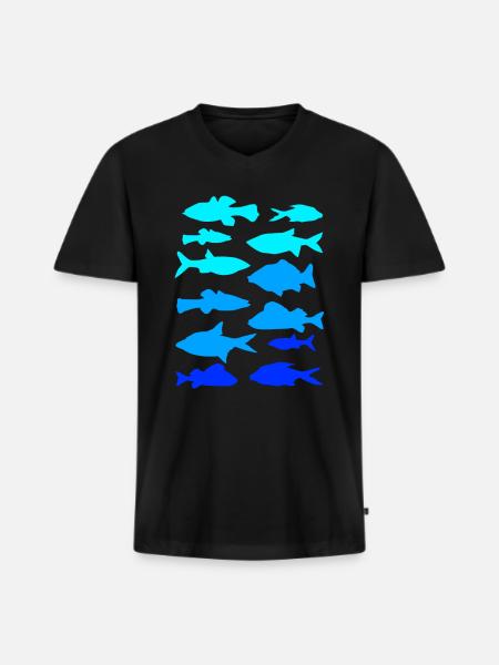 Anglerfish carp pike - Men's Premium Organic T-shirt with V-neck - black