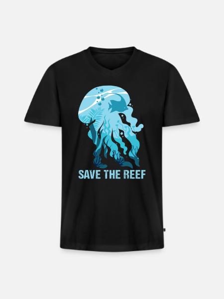 Jellyfish Reef Environmental Protection - Men's Premium Organic T-shirt with V-neck - black