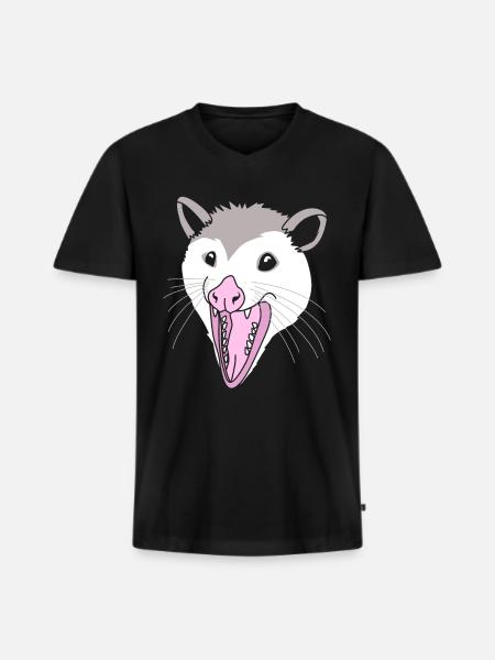 opossum - Men's Premium Organic T-shirt with V-neck - black