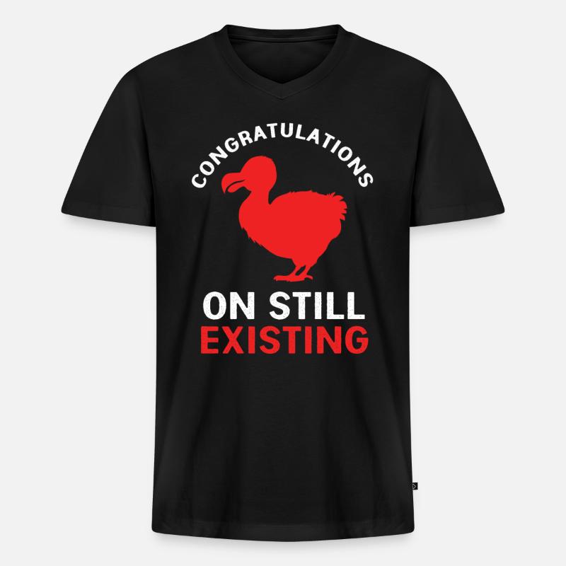 Dodo - Männer Premium Bio T-Shirt mit V-Ausschnitt - Schwarz