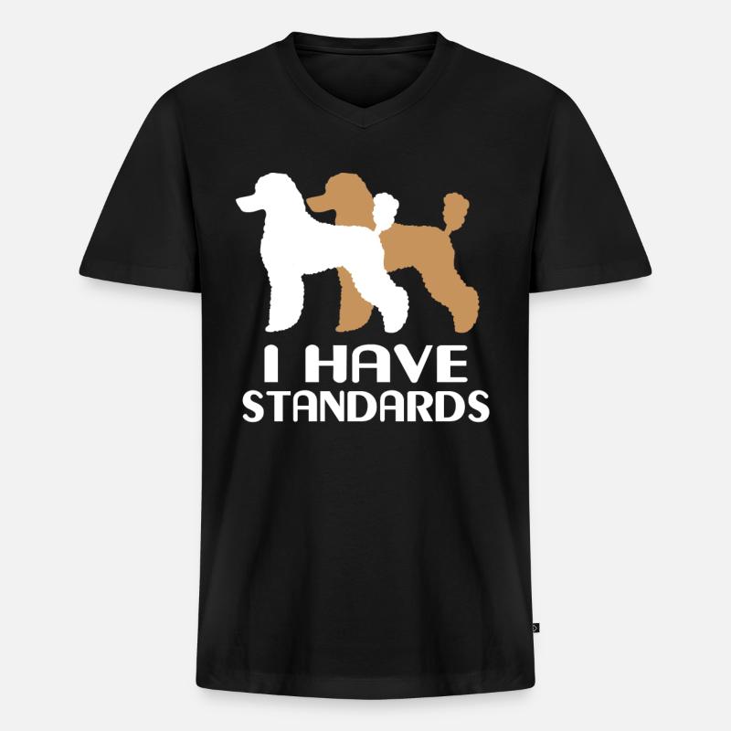 Pudel - Männer Premium Bio T-Shirt mit V-Ausschnitt - Schwarz
