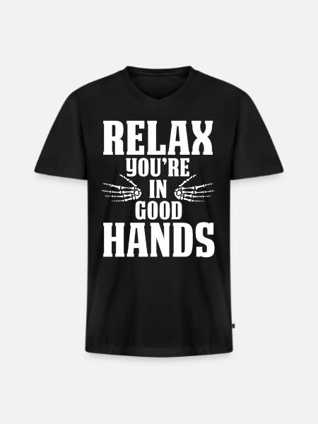 physiotherapist - Men's Premium Organic T-shirt with V-neck - black