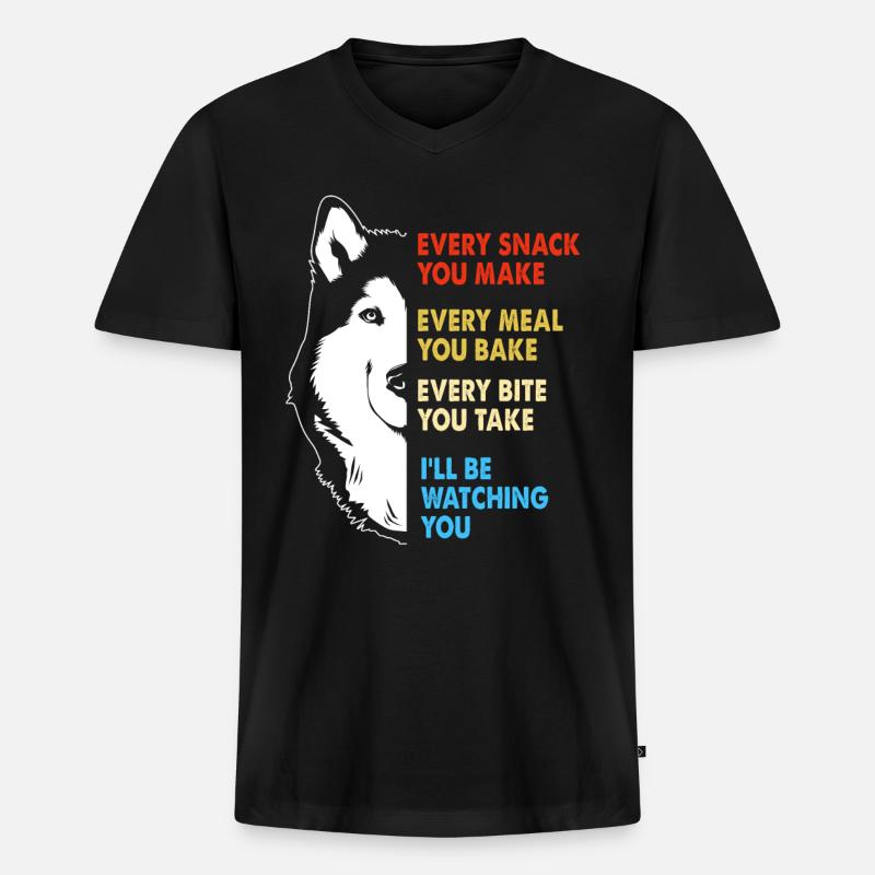 Malamut - Männer Premium Bio T-Shirt mit V-Ausschnitt - Schwarz