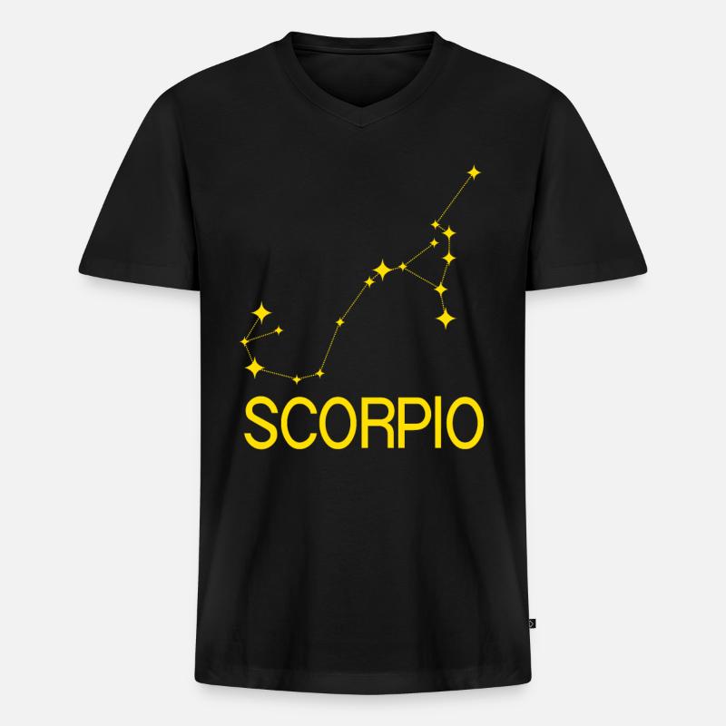 Sternzeichen Skorpion - Männer Premium Bio T-Shirt mit V-Ausschnitt - Schwarz