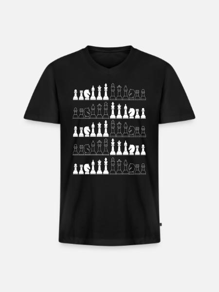 chess - Men's Premium Organic T-shirt with V-neck - black
