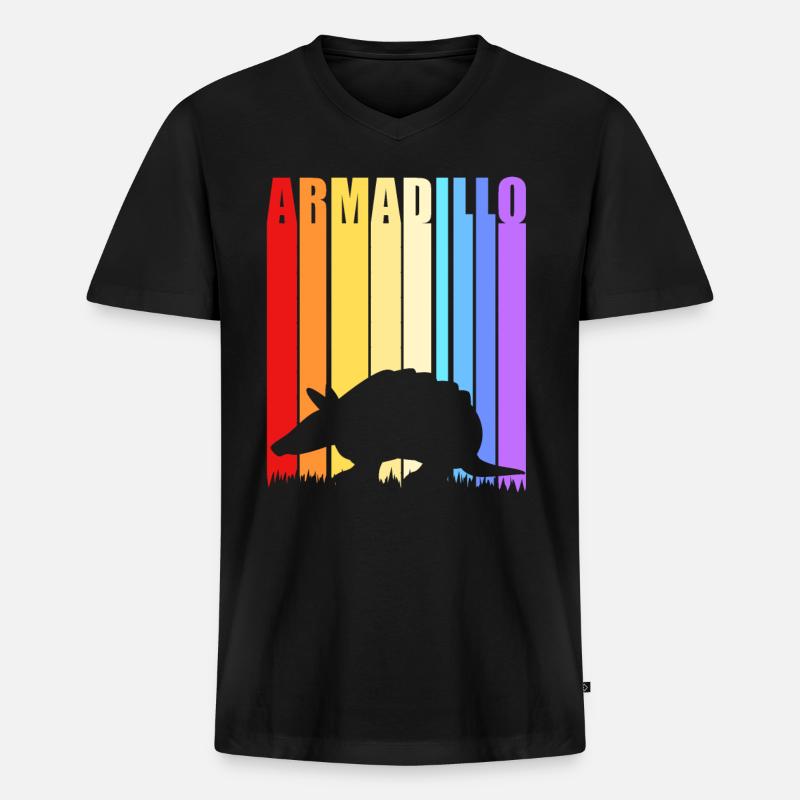 Armadillo - Männer Premium Bio T-Shirt mit V-Ausschnitt - Schwarz
