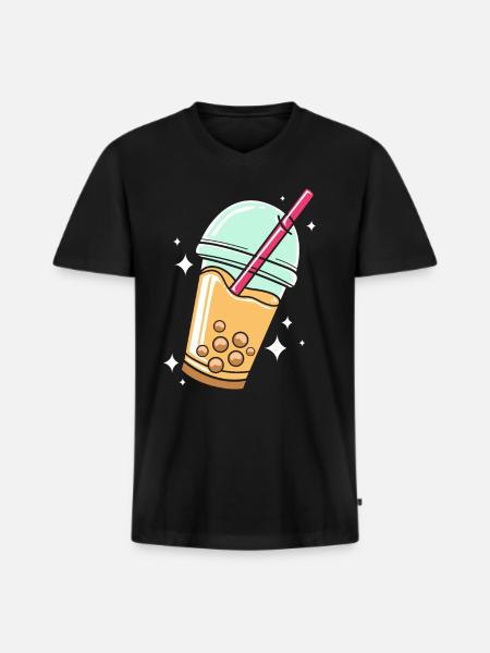 Bubble Tee Boba Tea - Men's Premium Organic T-shirt with V-neck - black