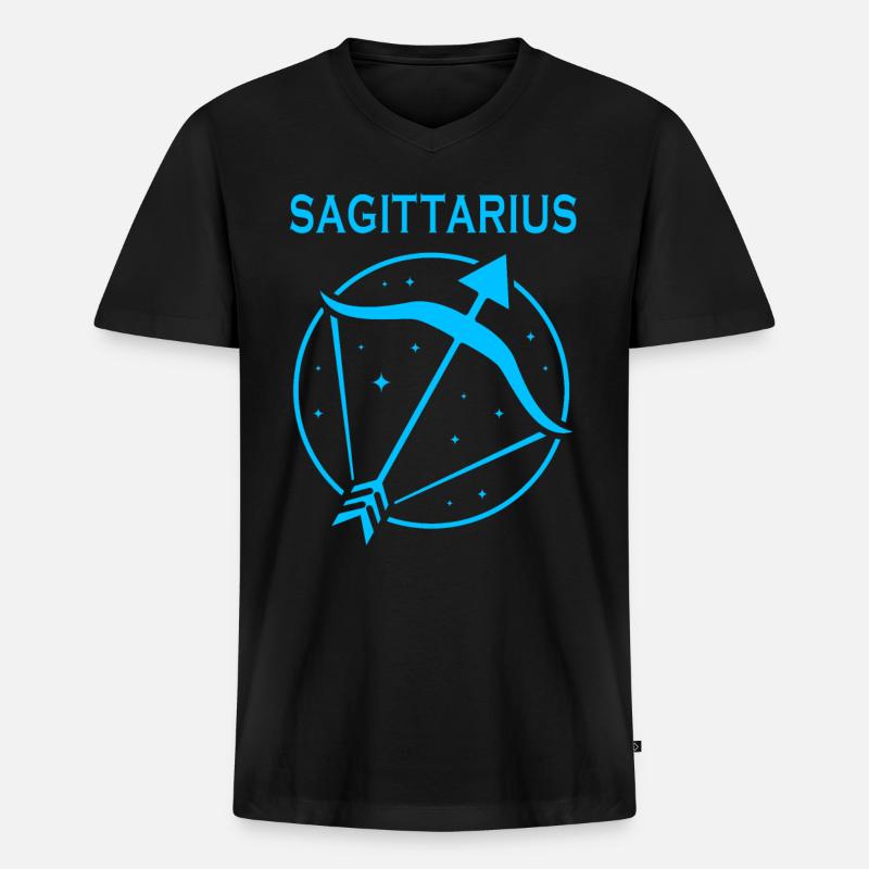 Sternzeichen Schütze - Männer Premium Bio T-Shirt mit V-Ausschnitt - Schwarz