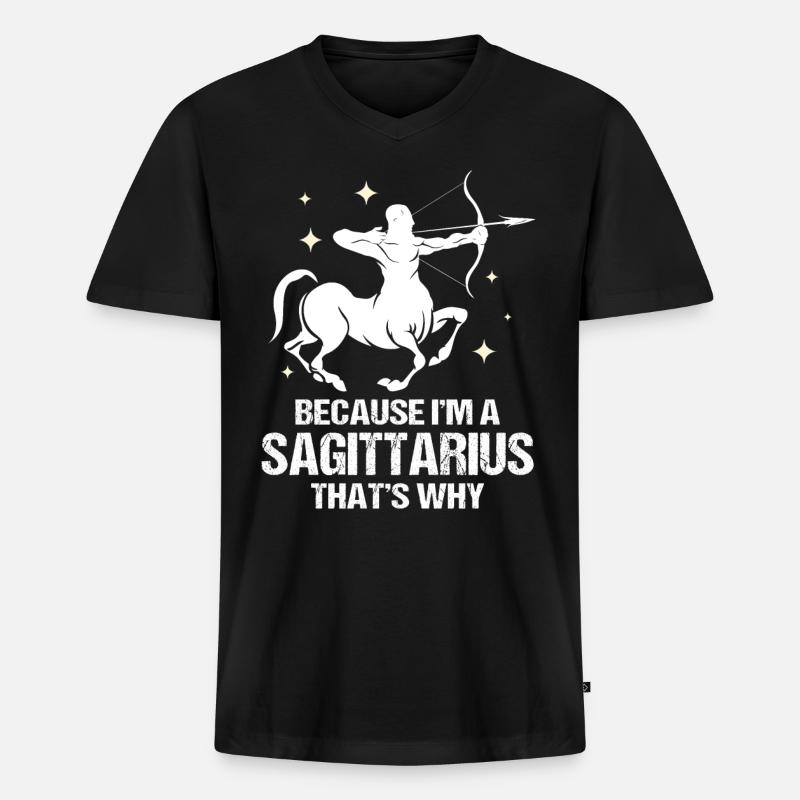 Sternzeichen Schütze - Männer Premium Bio T-Shirt mit V-Ausschnitt - Schwarz