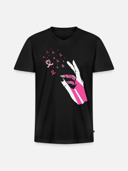 Bröstcancer bröstcancer månad bröstcancer loop - Ekologisk premium-T-shirt med V-ringning herr - svart