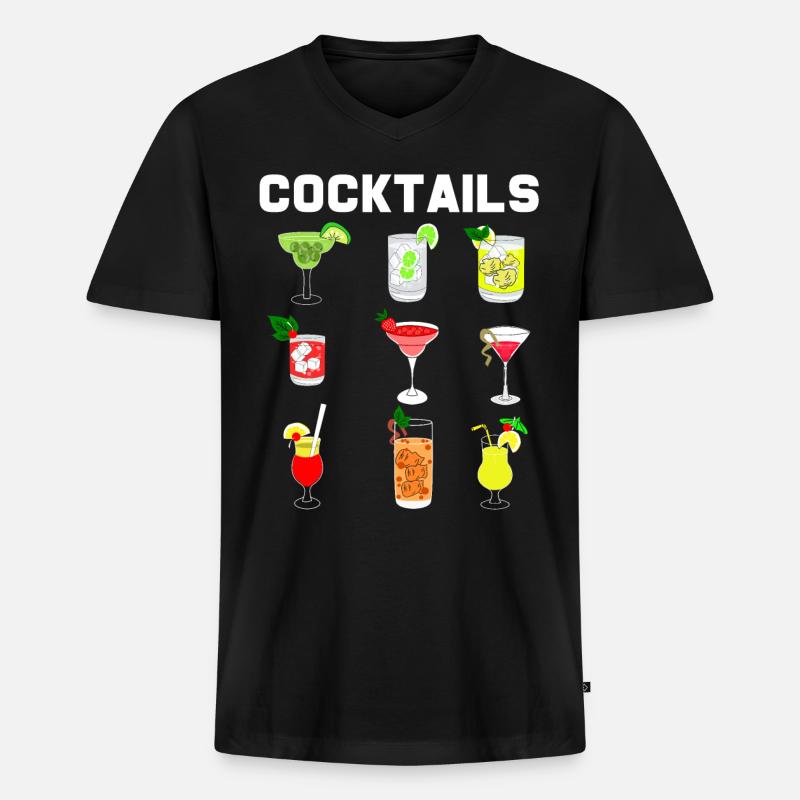 Cocktail - Männer Premium Bio T-Shirt mit V-Ausschnitt - Schwarz
