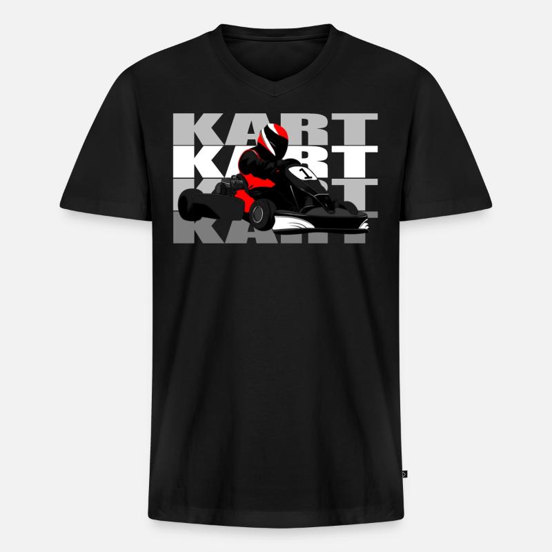Kart - Männer Premium Bio T-Shirt mit V-Ausschnitt - Schwarz