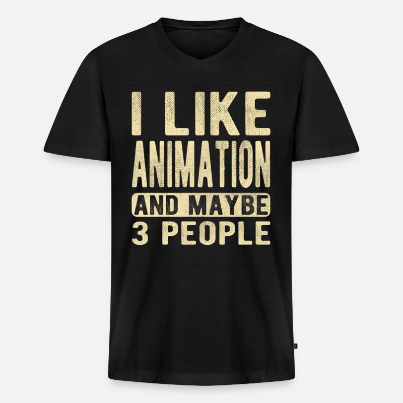 Animation Spruch - Männer Premium Bio T-Shirt mit V-Ausschnitt - Schwarz