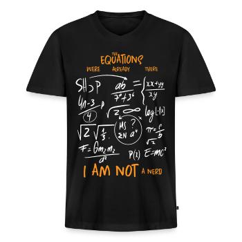 Équations mathématiques - T-shirt encolure en V Premium bio Homme - noir - Devant - Nico (187cm)