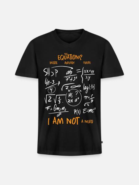 Mathematics equations - Men's Premium Organic T-shirt with V-neck - black
