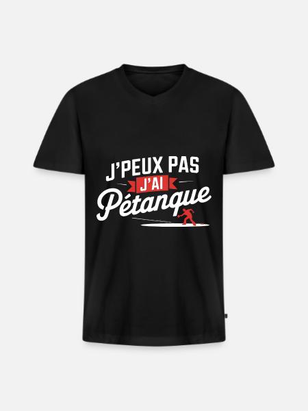 I can't I have petanque - Men's Premium Organic T-shirt with V-neck - black