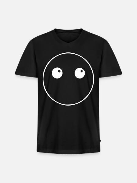 Emoji Silence Sketch White - Men's Premium Organic T-shirt with V-neck - black