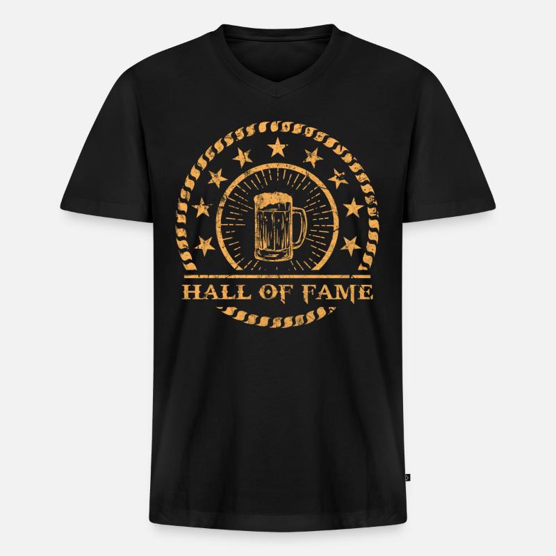 Bier - Männer Premium Bio T-Shirt mit V-Ausschnitt - Schwarz