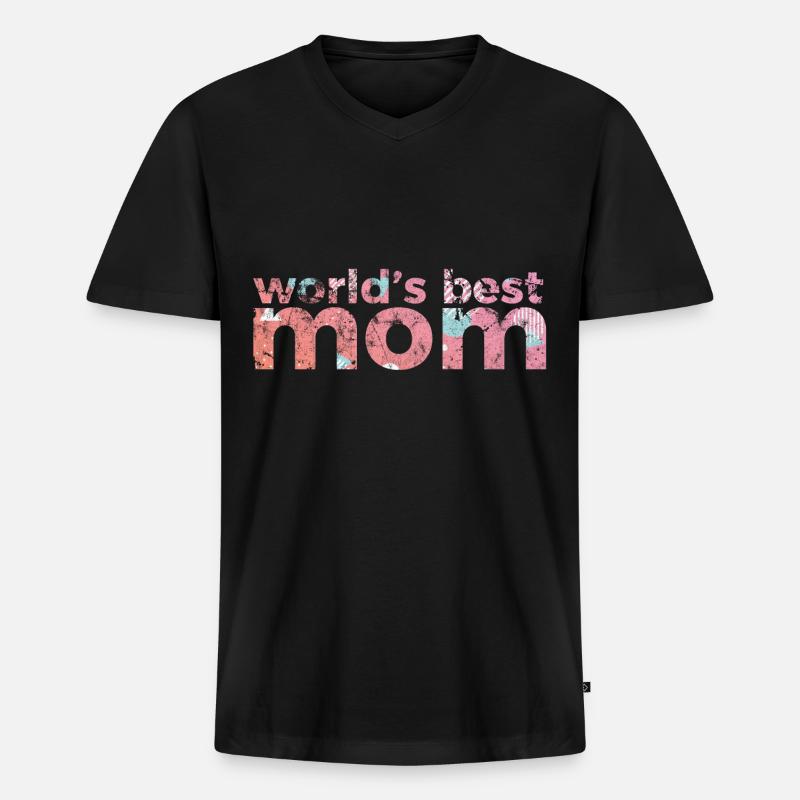 Muttertag - Männer Premium Bio T-Shirt mit V-Ausschnitt - Schwarz