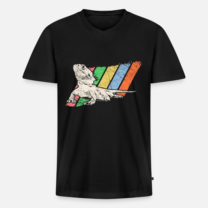 Haustier Retro - Männer Premium Bio T-Shirt mit V-Ausschnitt - Schwarz