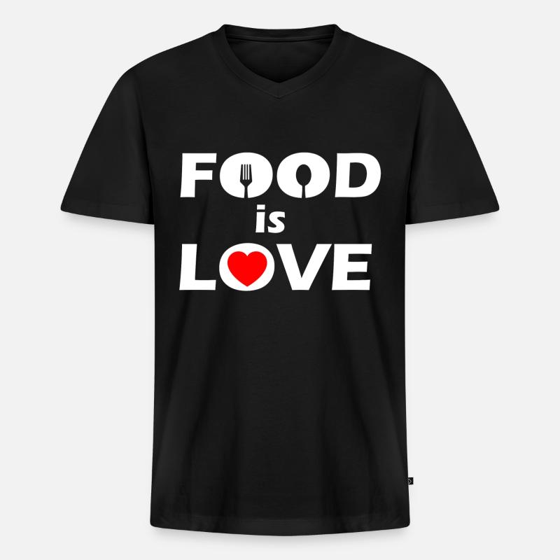 Essen - Männer Premium Bio T-Shirt mit V-Ausschnitt - Schwarz