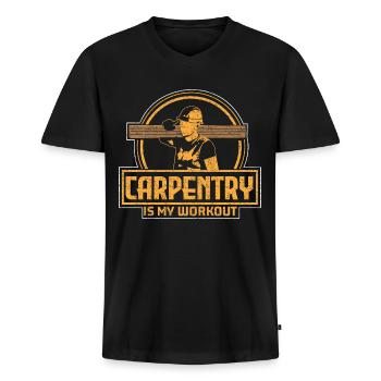 Carpenter carpenter saw gift - Men's Premium Organic T-shirt with V-neck - black - Front - Nico (187cm)