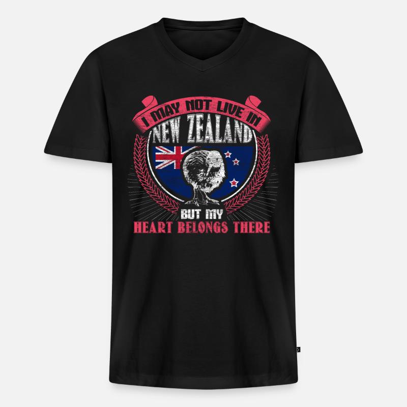 Neuseeland Insel Herkunft - Männer Premium Bio T-Shirt mit V-Ausschnitt - Schwarz
