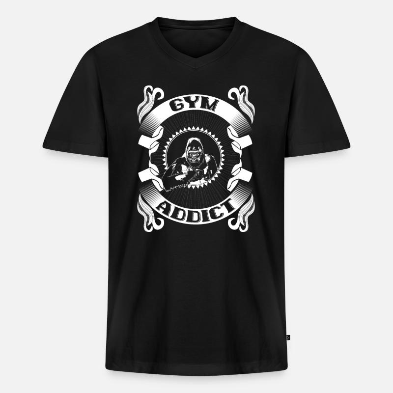 Krafttraining Gewichtheben Trainer Geschenkidee - Männer Premium Bio T-Shirt mit V-Ausschnitt - Schwarz