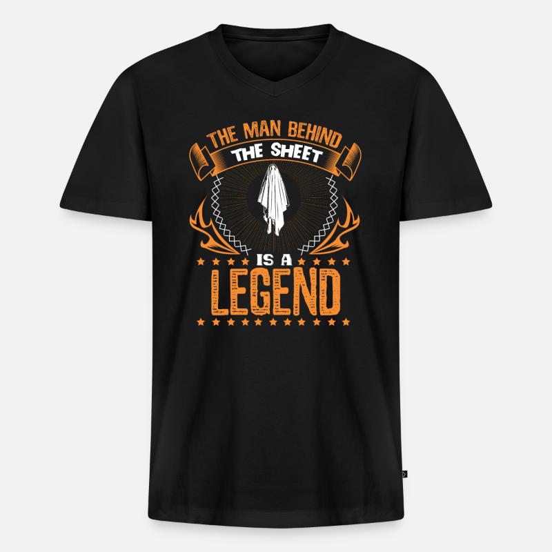 Halloween Ghost Ectoplasm Gift Idea - Men's Premium Organic T-shirt with V-neck - black