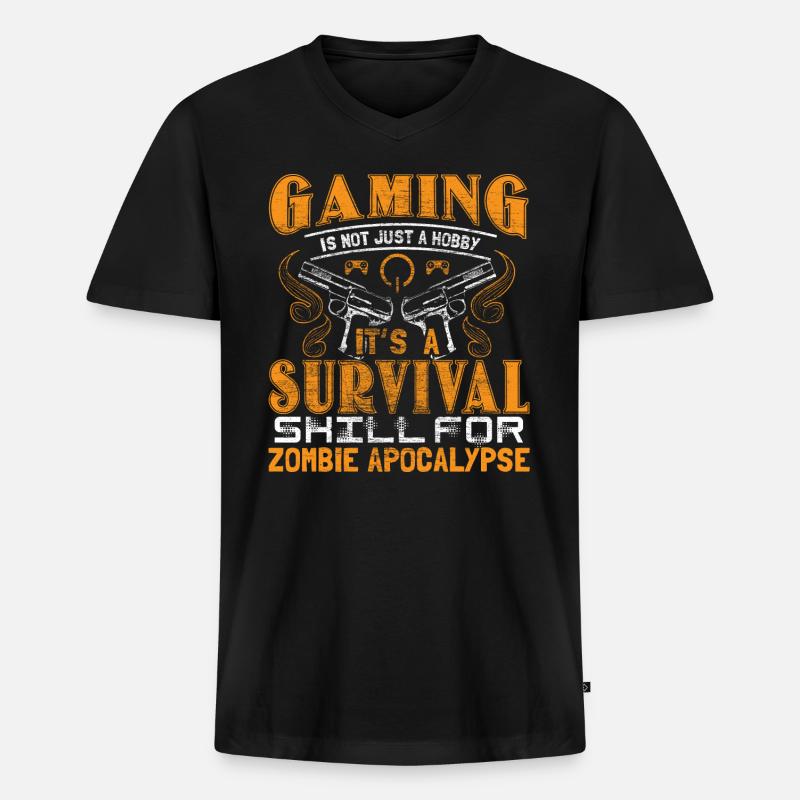 Zombie Apokalypse Games Epidemie Geschenkidee - Männer Premium Bio T-Shirt mit V-Ausschnitt - Schwarz