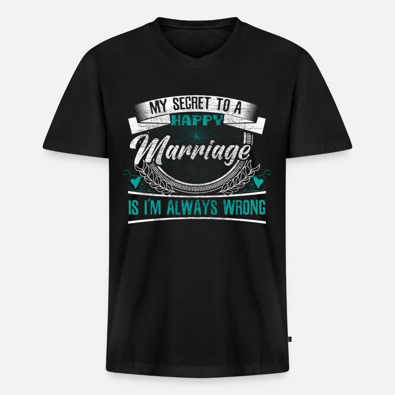 Ehe - Männer Premium Bio T-Shirt mit V-Ausschnitt - Schwarz