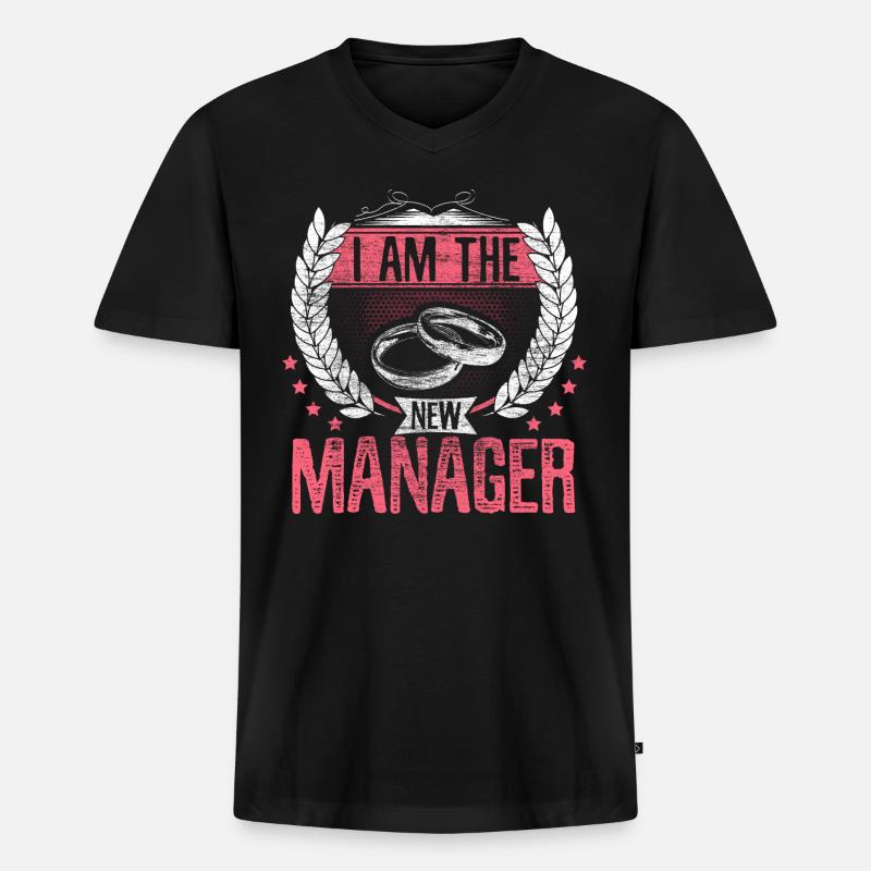 Ehe Ehefrau Bräutigam - Männer Premium Bio T-Shirt mit V-Ausschnitt - Schwarz