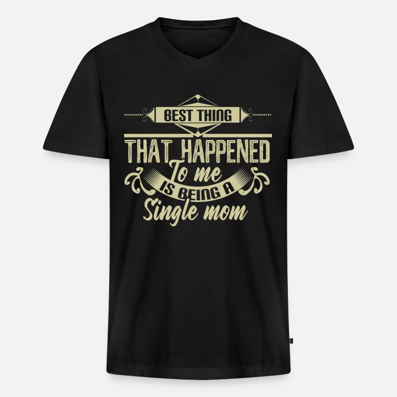 Alleinerziehende Mutter Mama Geschenkidee - Männer Premium Bio T-Shirt mit V-Ausschnitt - Schwarz