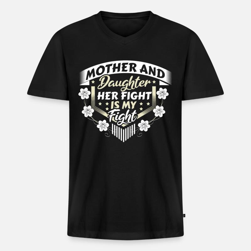 Mutter Tochter Familie Kind - Männer Premium Bio T-Shirt mit V-Ausschnitt - Schwarz