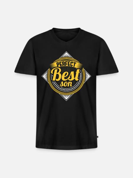 Best Son Mother Gift - Men's Premium Organic T-shirt with V-neck - black